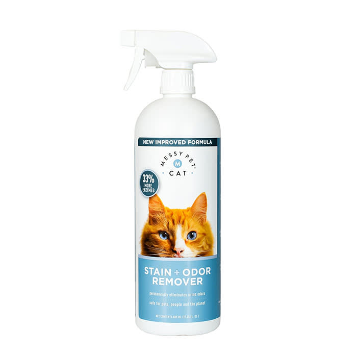 Enzyme-powered cat stain and odor remover spray