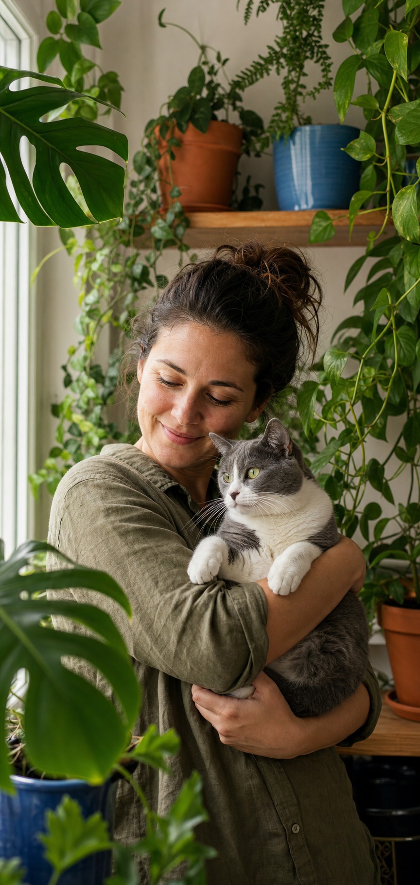 She Keeps 200 Houseplants and One Curious Cat. The Plants Are Winning.