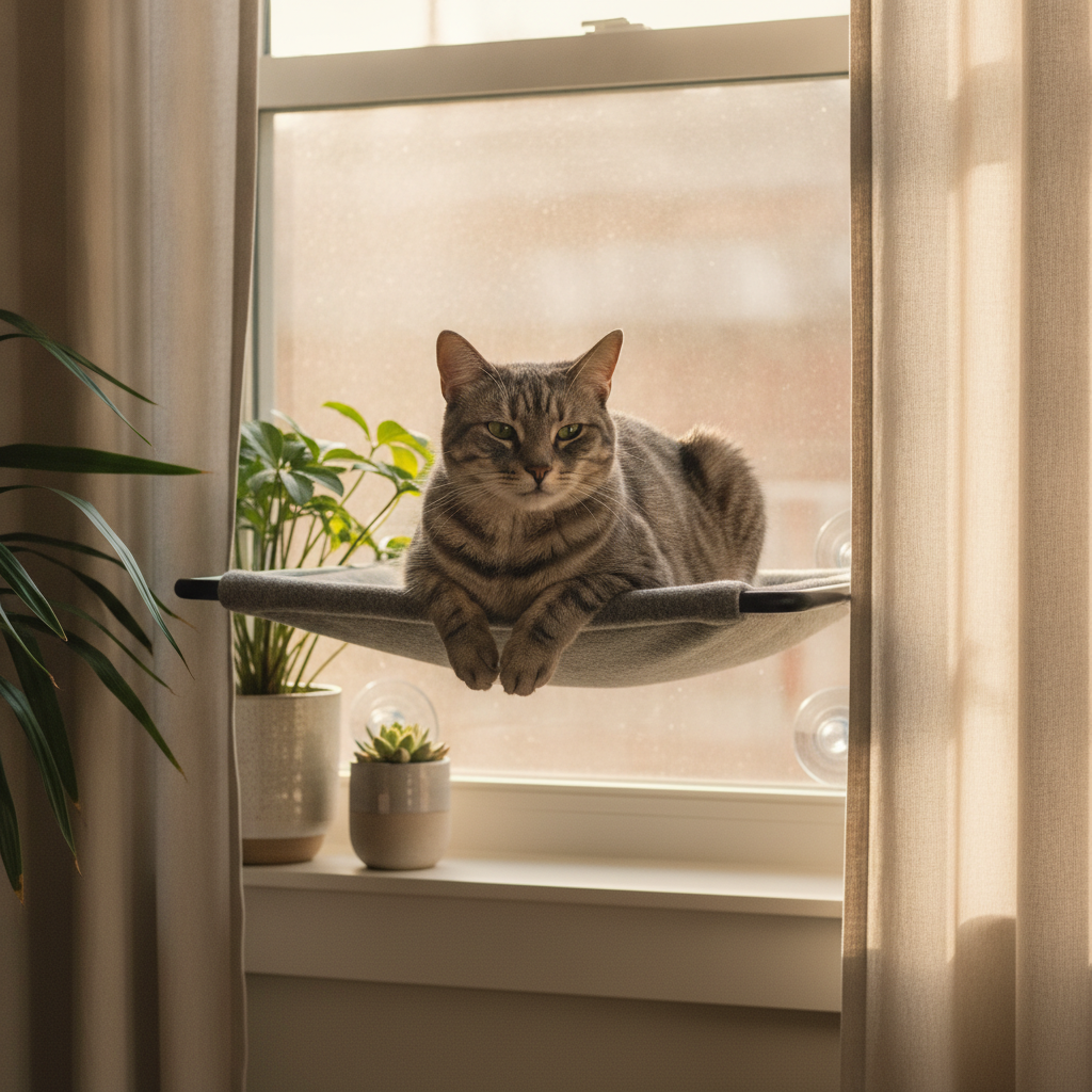 The Window Hammock That Ends the Cat-Versus-Houseplant War