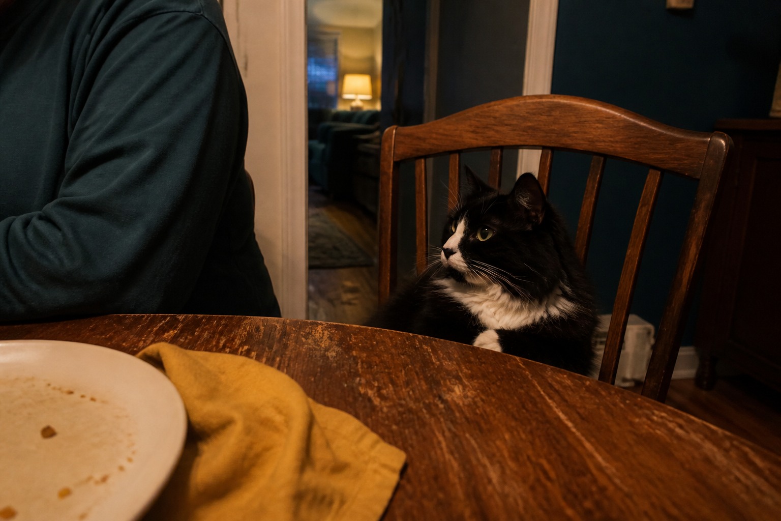 Your Cat Isn't Begging at Dinner. They're Waiting for You to Sit Still.