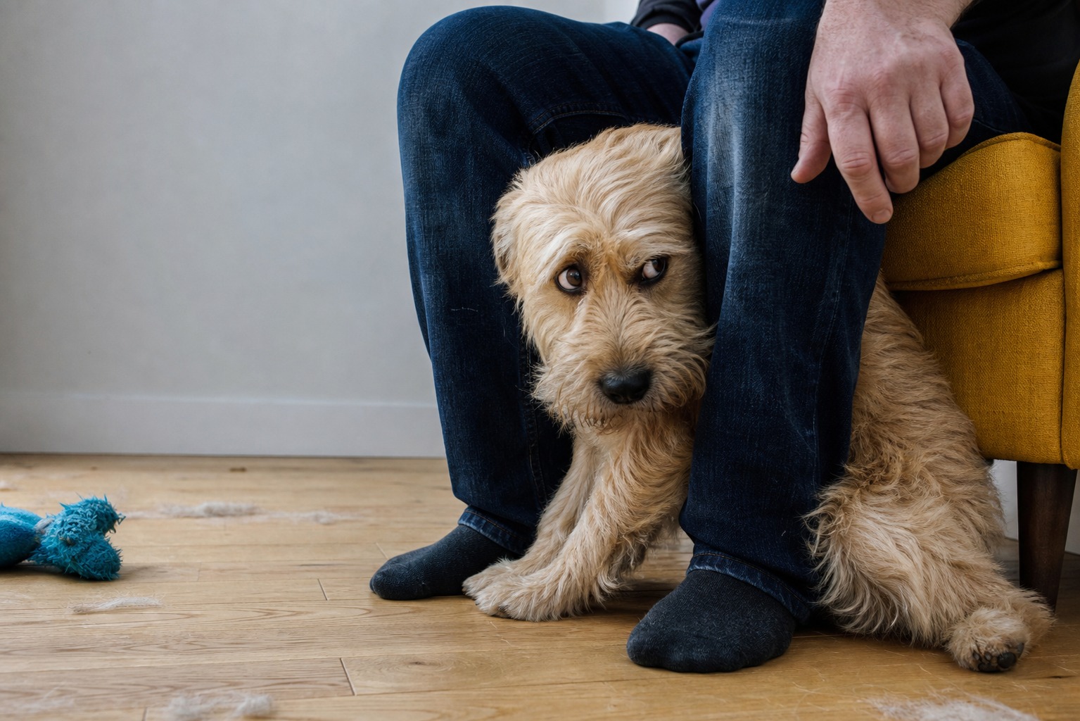 Your Dog Between Your Legs Is Either a Cuddle or a Cry for Help