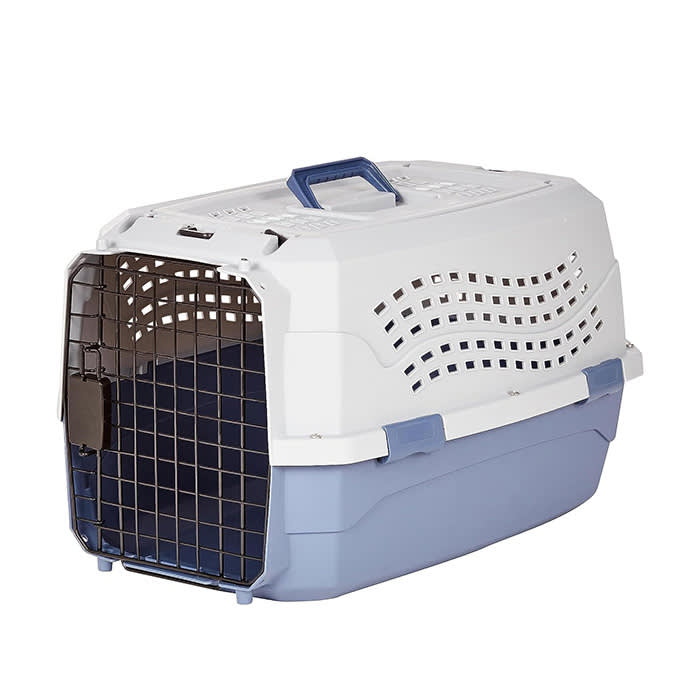 Amazon Basics 2-door top-load hard-sided travel carrier for small dogs
