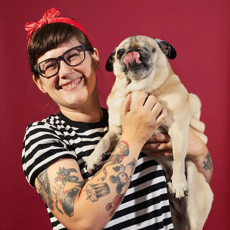 Her Comics Name the Anxiety. Her Three Pugs Interrupt It.