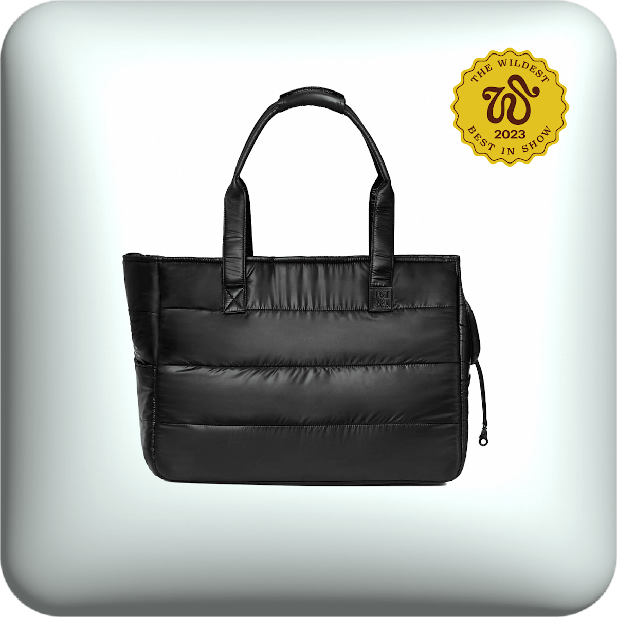 Just Fred puffy weekend tote bag in black